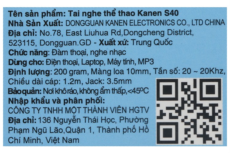 Tai nghe Có Dây Kanen S40 Màu Xanh Dương