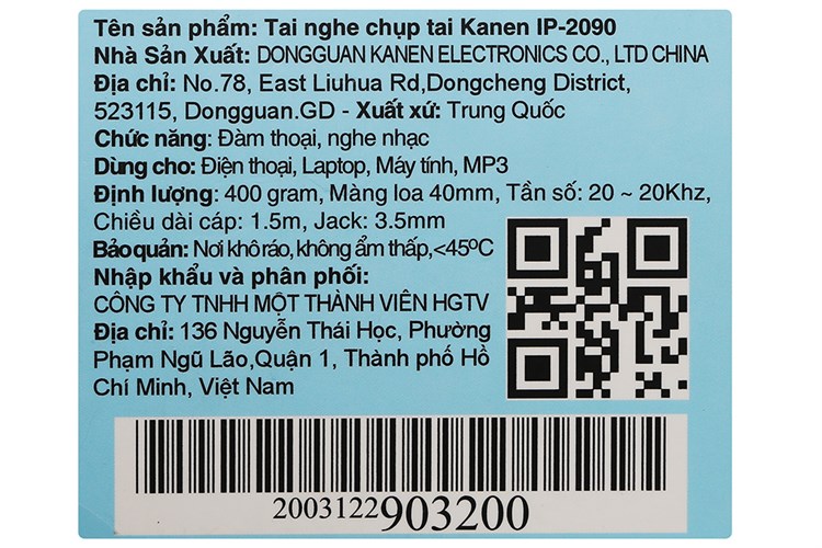 Tai nghe Chụp Tai Kanen IP-2090 Màu Đen