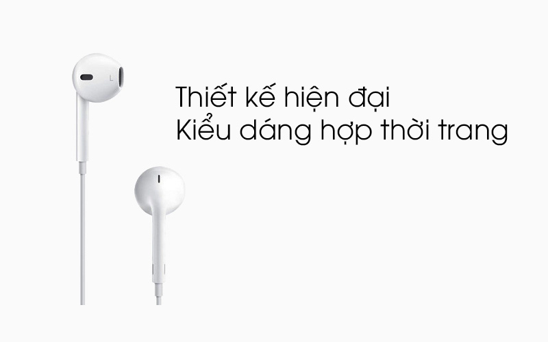 Thiết kế đẹp mắt, kiểu dáng quen thuộc trẻ trung - Tai nghe Earpods Apple MNHF2