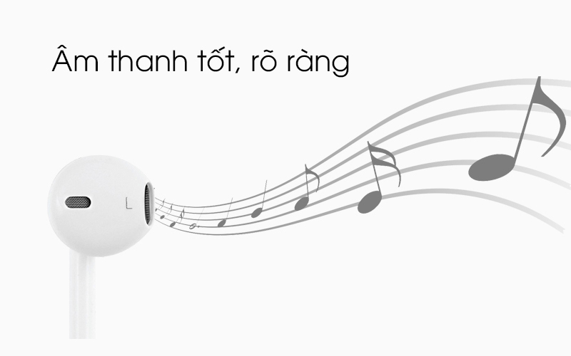 Chất lượng âm thanh trong trẻo, đủ lớn và rõ ràng - Tai nghe Earpods Apple MNHF2