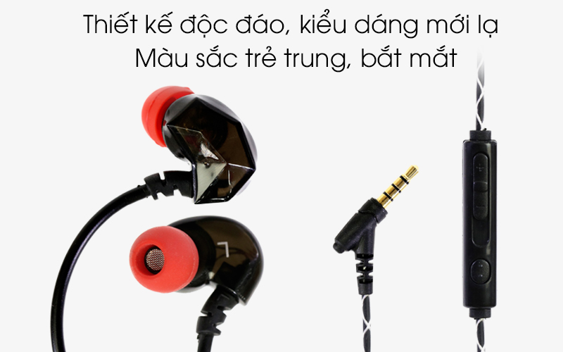 Tai nghe EP Kanen S50 Đen bạc - Thiết kế độc đáo, bắt mắt Tai nghe EP Kanen S50 Đen bạc - Thiết kế độc đáo, bắt mắt