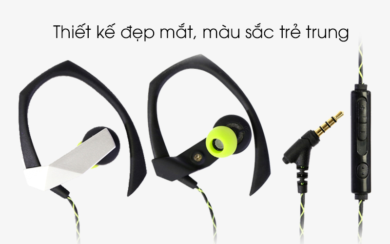 Tai nghe EP Kanen S70 Đen xanh lá - Thiết kế màu sắc tươi trẻ, năng động