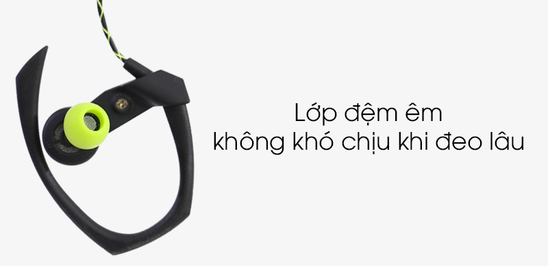 Tai nghe EP Kanen S70 Đen xanh lá - Lớp đệm êm giúp không bị khó chịu khi đeo tai nghe lâu