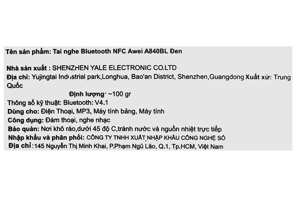Tai nghe Bluetooth NFC Awei A840BL giá rẻ