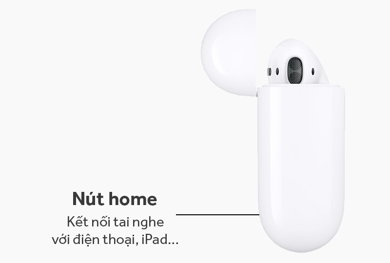 Tai nghe Bluetooth AirPods Apple MMEF2 - Nút Home giúp kết nối tai nghe với điện thoại Tai nghe Bluetooth AirPods Apple MMEF2 - Nút Home giúp kết nối tai nghe với điện thoại
