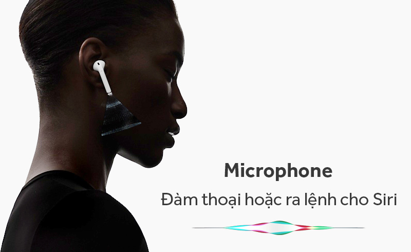 Tai nghe Bluetooth AirPods Apple MMEF2 - Mỗi bên tai nghe đều được trang bị microphone