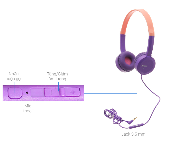 Tai nghe chụp tai Kanen IP-350 Tím