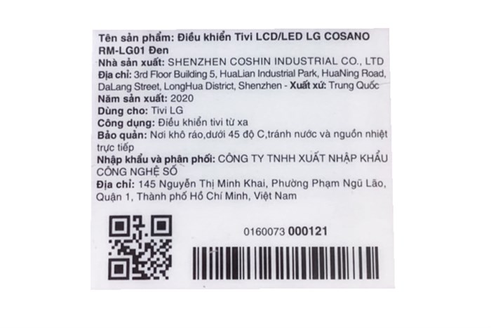 Điều khiển Tivi LCD-LED LG COSANO RM-LG01 Đen Màu Đen
