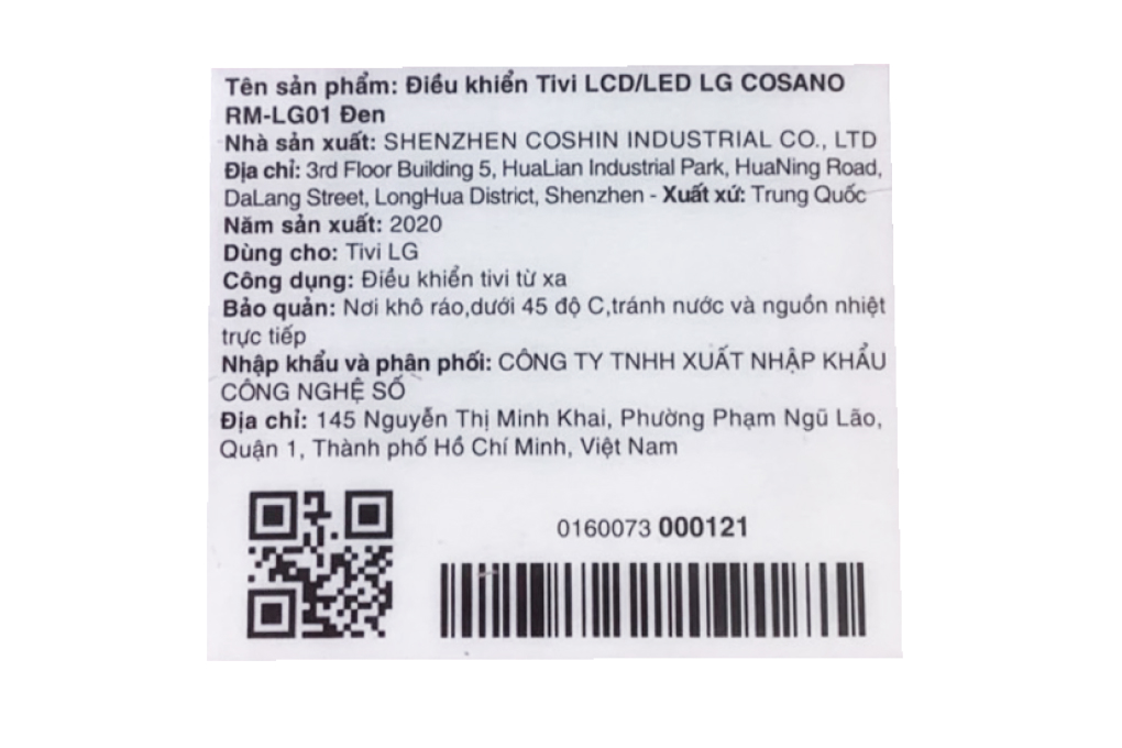 Điều khiển Tivi LCD-LED LG COSANO RM-LG01 Đen