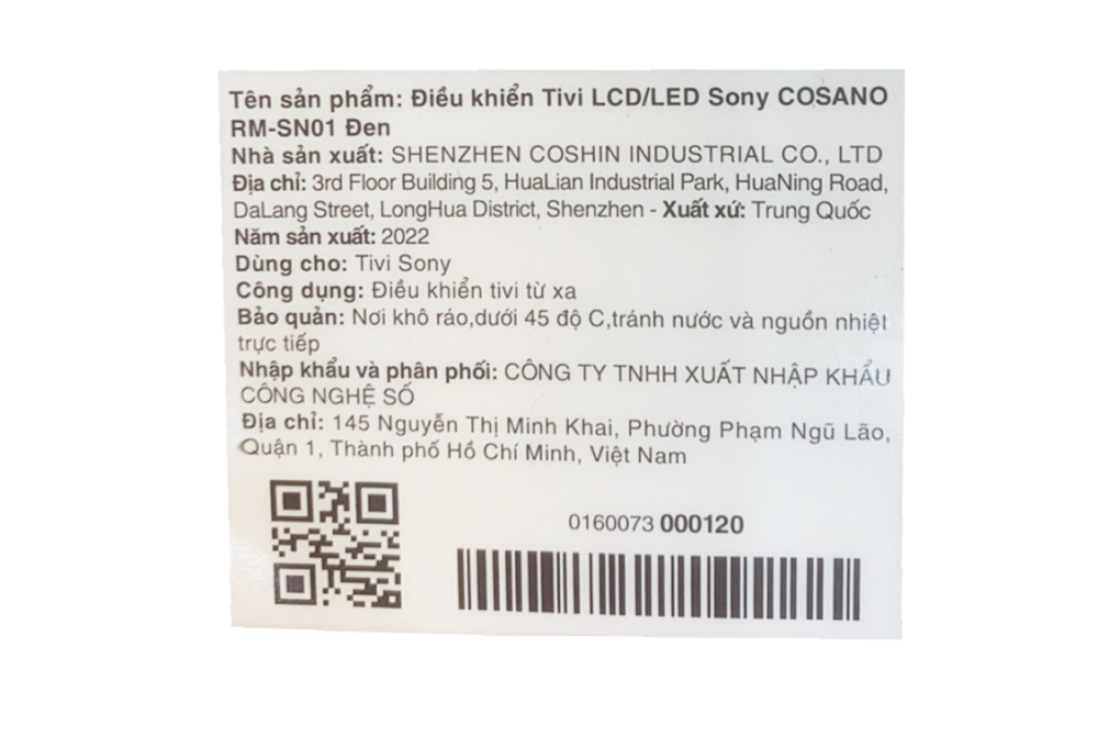 Điều khiển Tivi LCD-LED Sony COSANO RM-SN01 Đen