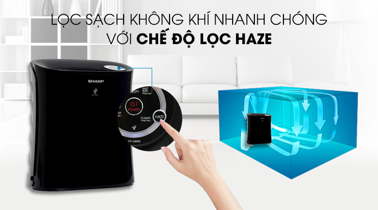 Máy lọc không khí có bắt muỗi Sharp FP-GM30E-B