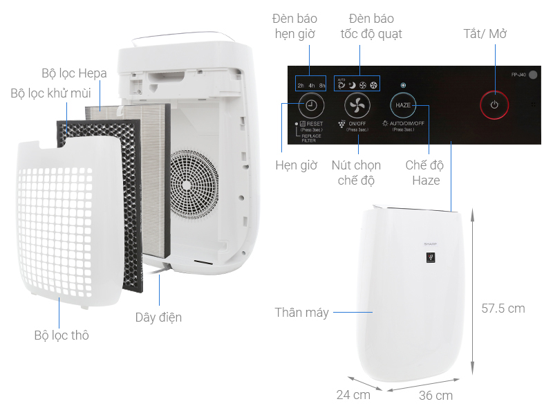 Máy lọc không khí Sharp FP-J40E-W