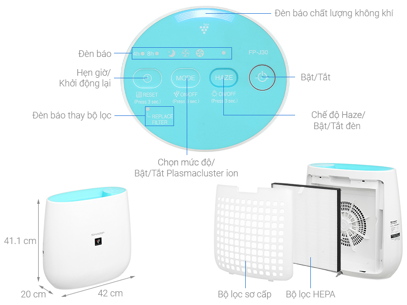 Máy lọc không khí Sharp FP-J30E-A 50W