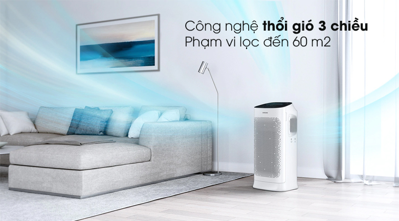 Công nghệ thổi gió 3 chiều giúp làm mát phạm vi đến 60m2