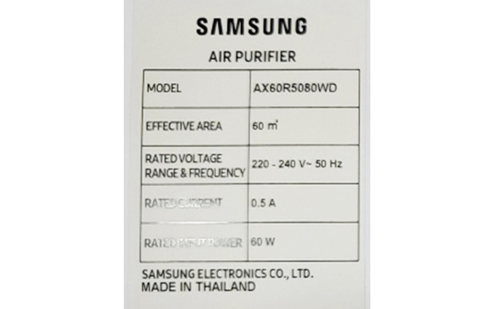 Máy lọc không khí Samsung AX60R5080WD/SV