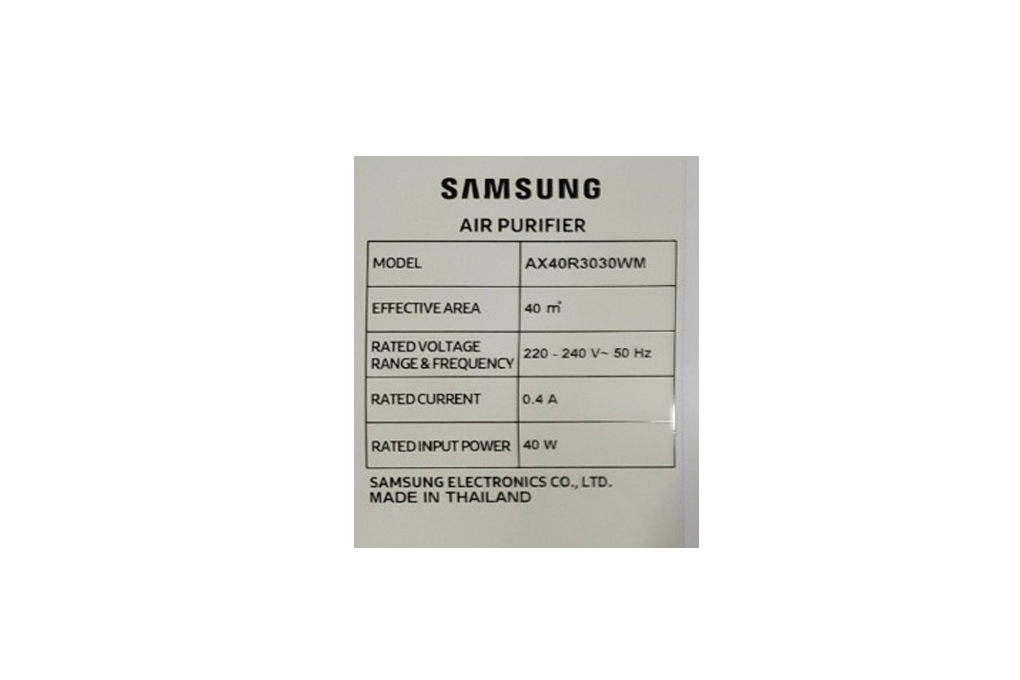 Máy lọc không khí Samsung AX40R3030WM/SV