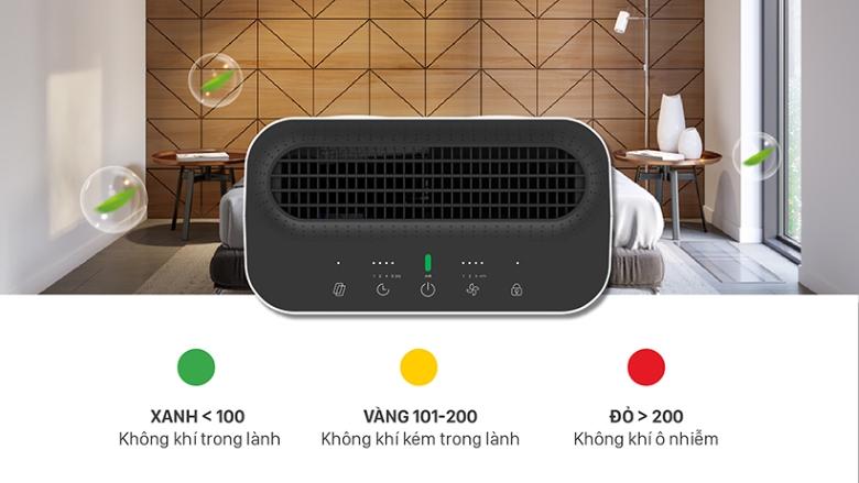 Đèn báo hiển thị chất lượng không khí trên máy lọc không khí Karofi KAP-E114