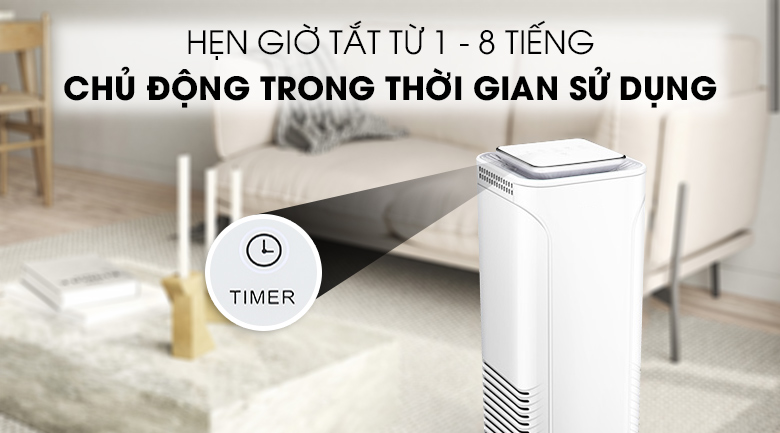 Máy lọc không khí Toshiba CAF-N50(W)VN - hẹn giờ tắt từ 1-8 tiếng