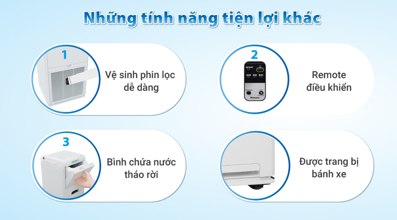 Máy lọc không khí Daikin MCK55TVM6 - Có nhiều tính năng tiện ích đi kèm