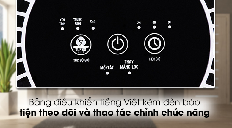 Máy lọc không khí BlueStone APB-9505 - Bảng điều khiển có chỉ dẫn tiếng Việt thân thiện