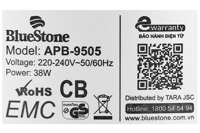Máy lọc không khí BlueStone APB-9505 38W Màu Trắng