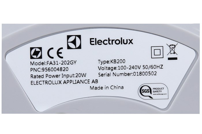 Máy lọc không khí Electrolux FA31-202GY 20W Màu Xám