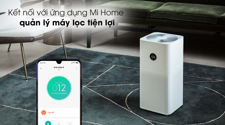 Máy lọc không khí Xiaomi Mi Purifier 3C - Kết nối với ứng dụng Mi Home