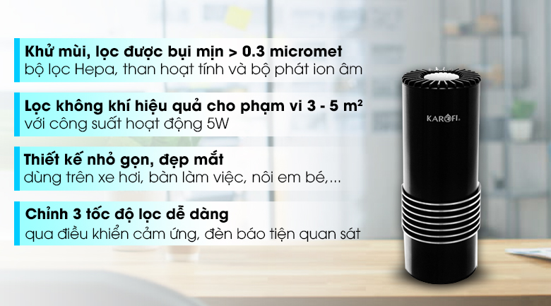 Máy lọc không khí mini Karofi KAP-C133