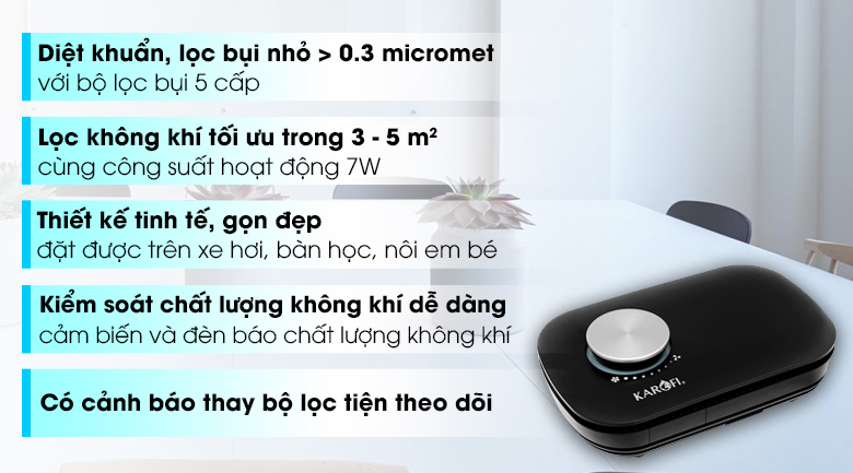 Máy lọc không khí mini Karofi KAP-C115