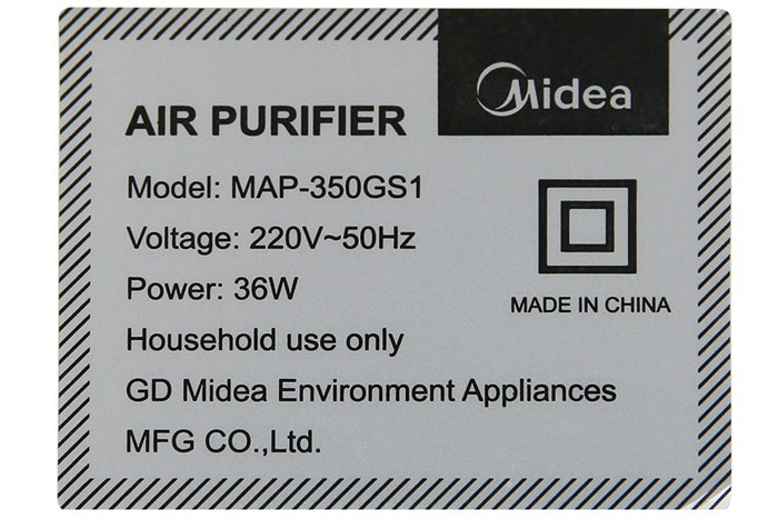 Máy lọc không khí Midea MAP-350GS1 36W Màu Trắng