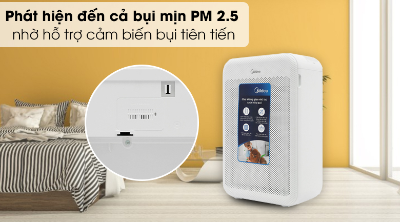 Máy lọc không khí Midea MAP-350GS1 - Phát hiện đến cả bụi mịn PM 2.5 nhờ hỗ trợ cảm biến bụi tiên tiến