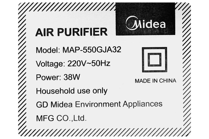 Máy lọc không khí Midea MAP-550GJA32 38W Màu Trắng