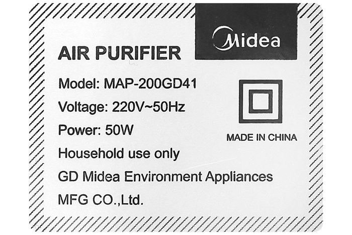 Máy lọc không khí Midea MAP-200GD41 50W Màu Trắng