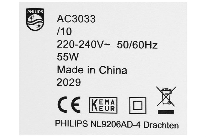 Máy lọc không khí Philips AC3033/10 55W Màu Trắng - Xám