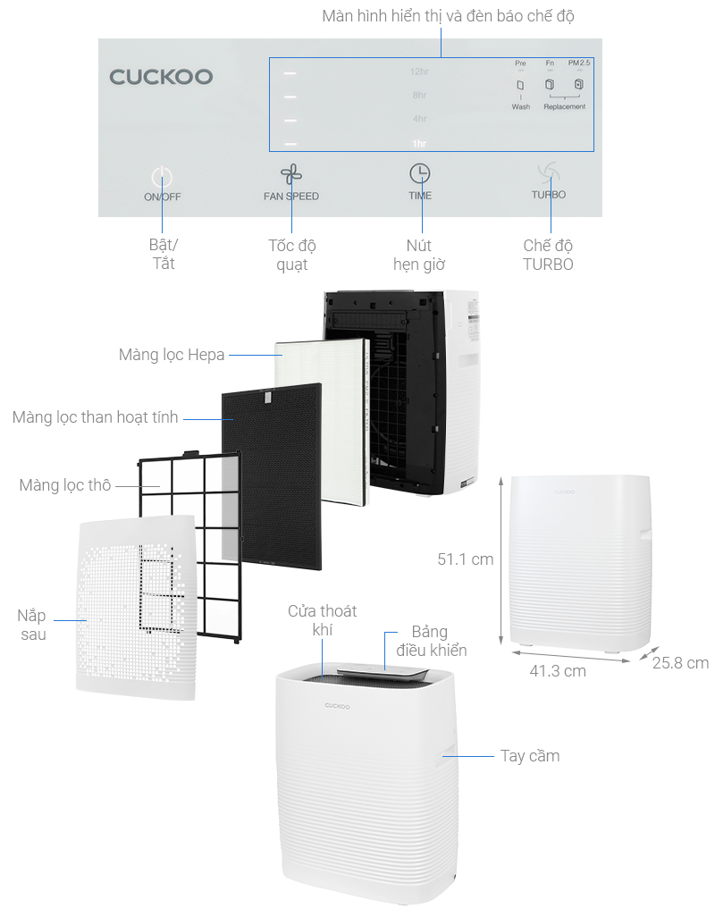 Máy lọc không khí Cuckoo CAC-C1220FW