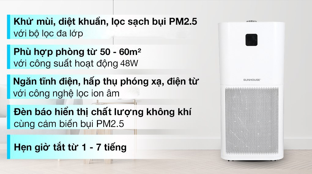 Máy lọc không khí Sunhouse SHD-60AP9760 48W