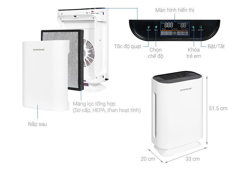 Máy lọc không khí Sunhouse SHD-20AP9718