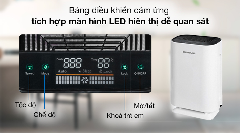 Máy lọc không khí Sunhouse SHD-20AP9718 - Điều khiển