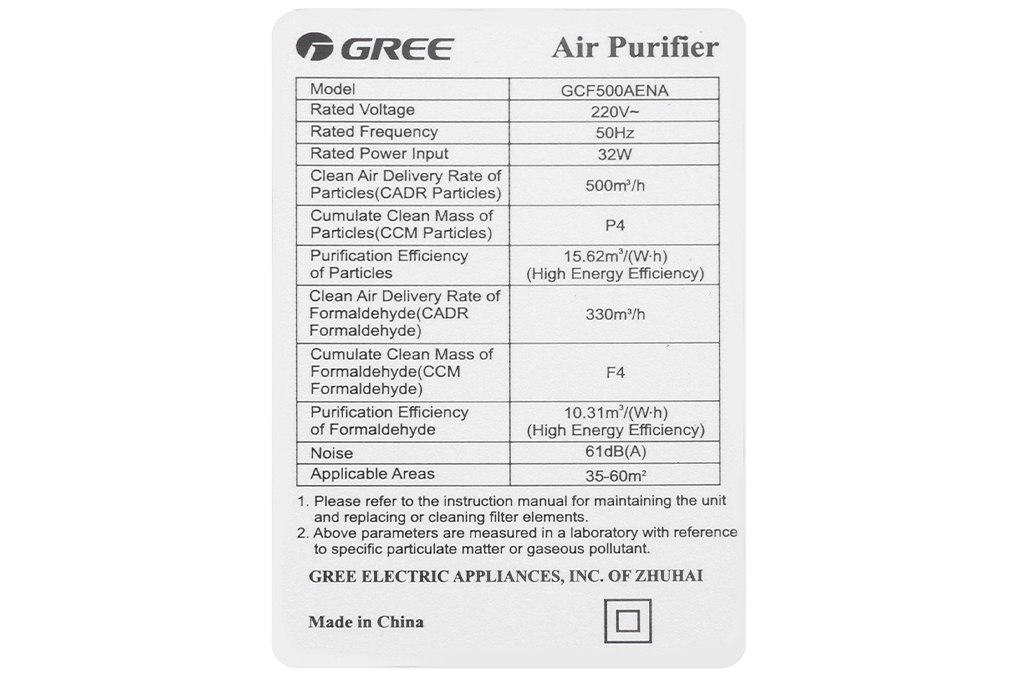 Siêu thị máy lọc không khí Gree GCF500AENA