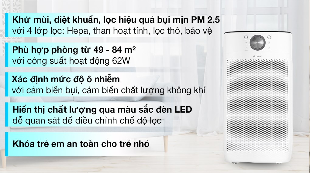 Máy lọc không khí Gree GCF700AENA 62W