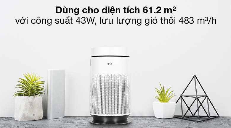 Dùng cho phòng 61.2 m2 - Máy lọc không khí LG PuriCare AS65GDWH0.ABAE