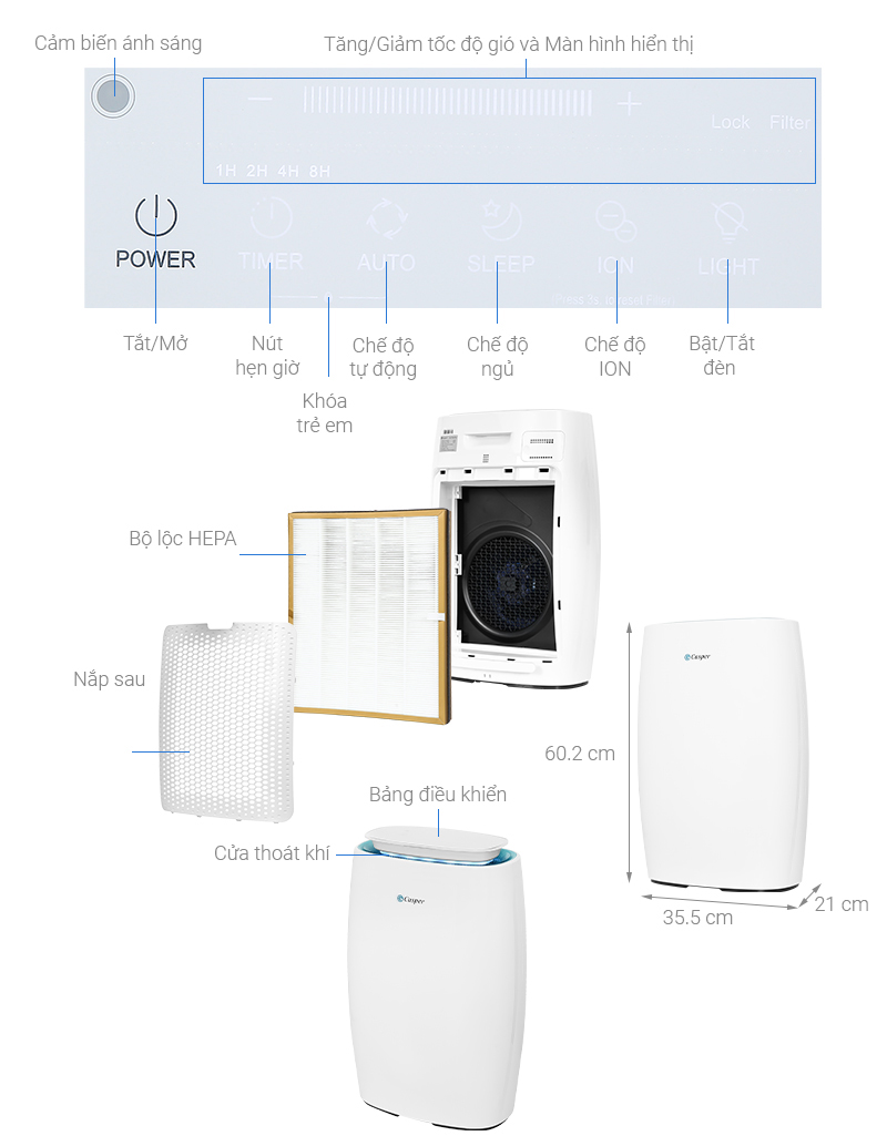 Máy lọc không khí Casper AP-300MAI 32W