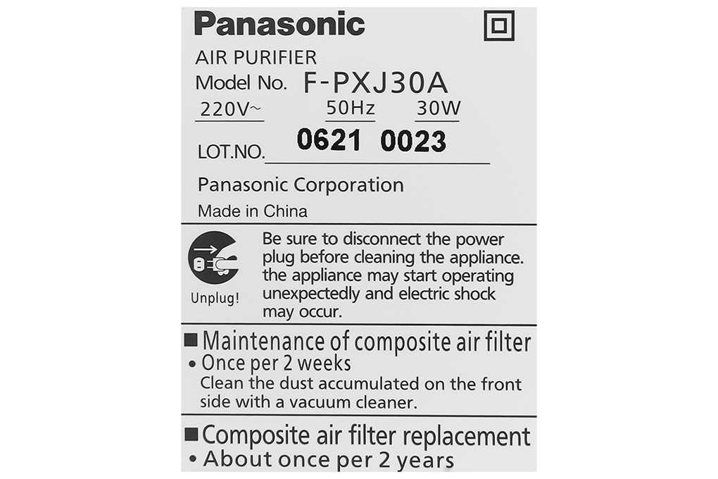 Máy lọc không khí Panasonic F-PXJ30A 30W - 13