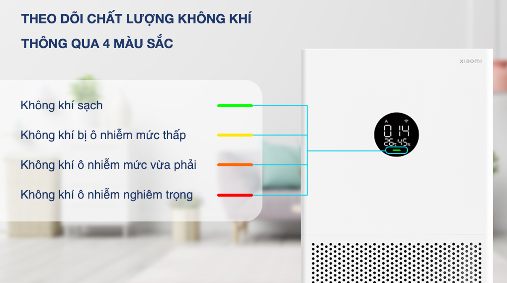 Máy lọc không khí Xiaomi Smart Air Purifier 4 lite - Đèn báo chất lượng không khí