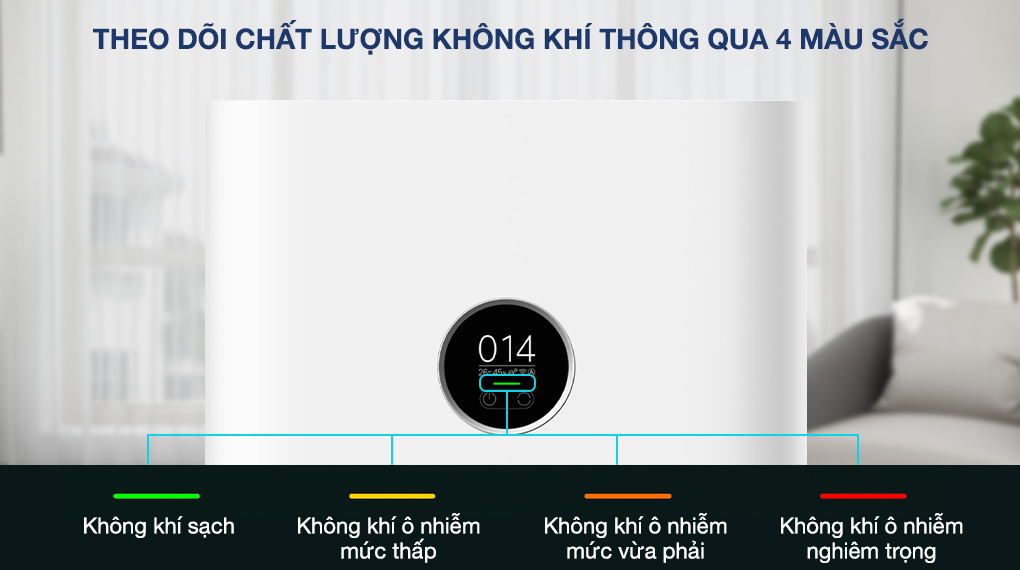 Máy lọc không khí Xiaomi Smart Air Purifier 4 - Đèn báo chất lượng không khí