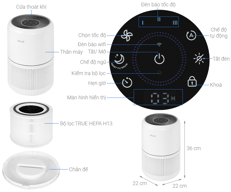 Máy lọc không khí Levoit Core 300s 15W