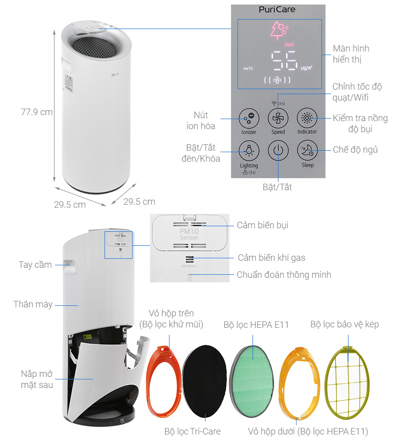 Máy lọc không khí LG Puricare Pro AS40GWWJ1