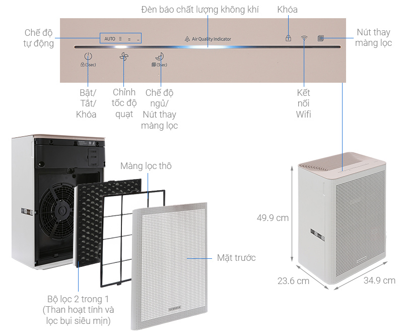 Máy lọc không khí Samsung AX32BG3100GBSV 41W