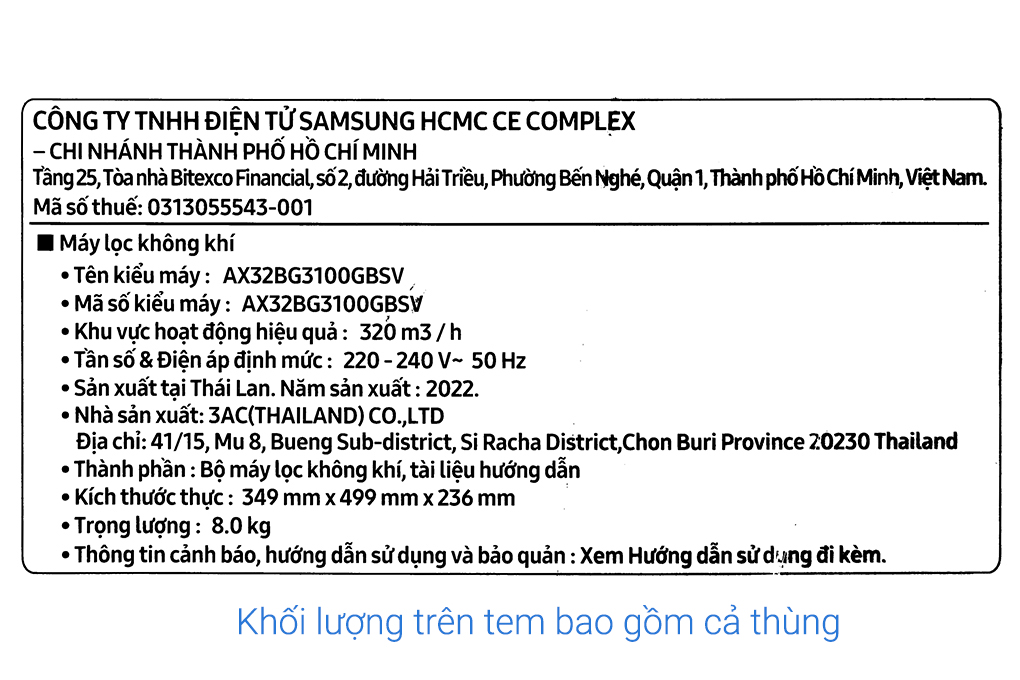 Máy lọc không khí Samsung AX32BG3100GBSV 41W Màu Trắng - Hồng