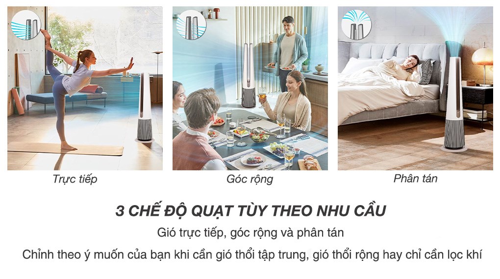 Máy lọc không khí LG PuriCare AeroTower FS15GPBF0 màu be 45W